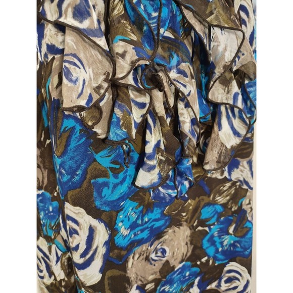 Ann Taylor Brown/Blue Floral Sleeveless Dress - Size 6 - Picture 9 of 9